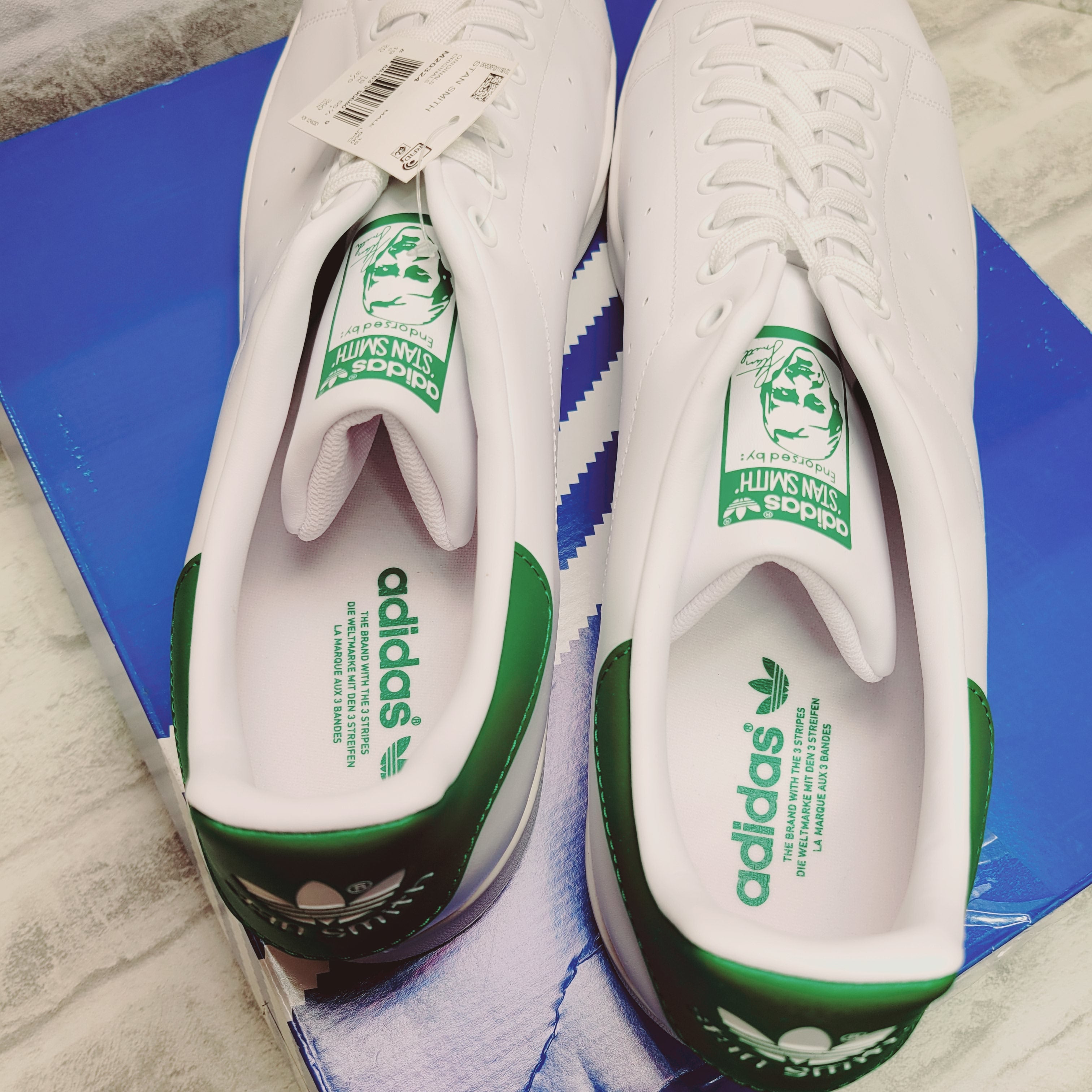 adidas Originals Men's Stan Smith Sneaker  (Size 20, White/White/Green) (7774429479150)